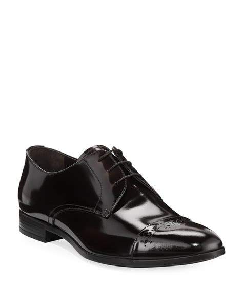 prada spazzolato fume oxford shoes|PRADA Spazzolato Lace Up Oxfords 10 Bruciato Fume.